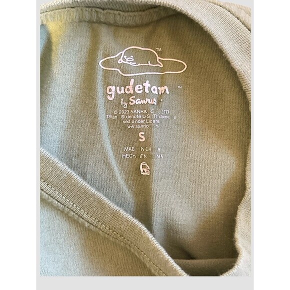 Sanrio Gudetama Mood Egg Lazy Day Graphic T-Shirt Green Unisex Size Small - Picture 4 of 4